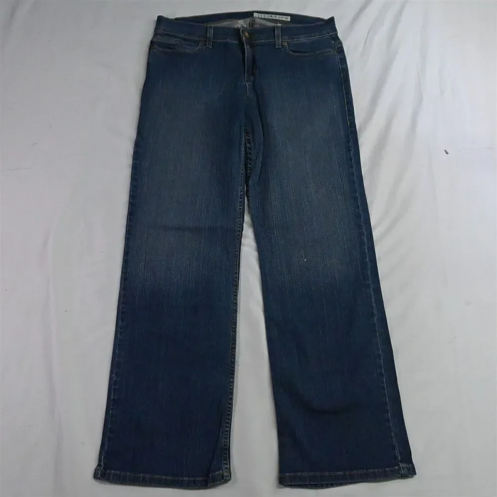 DKNY‎ 14 Easy Street Relaxed Bootcut Dark Wash Stretch Denim Womens Jeans